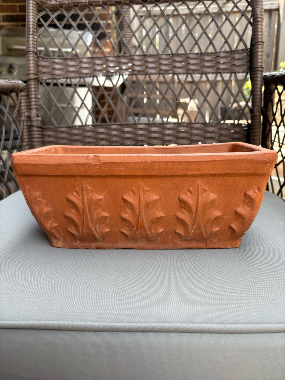 Terracotta Italian Made Acanthus Leaf Motif Planter